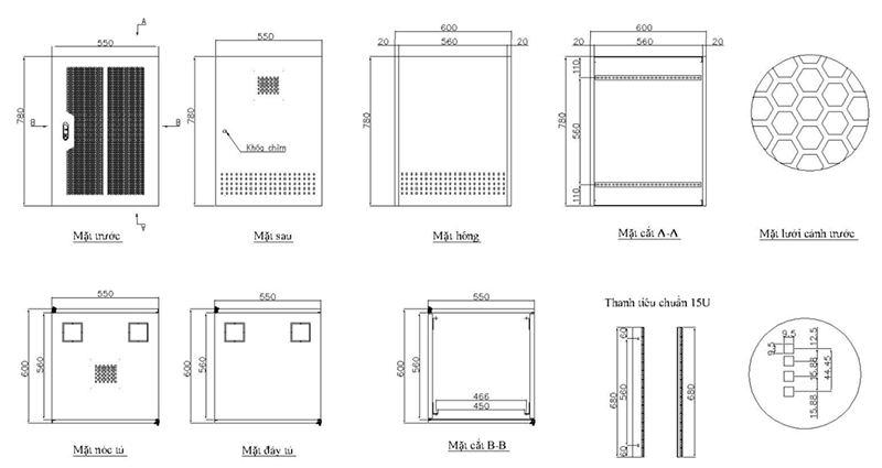 Tủ rack 15UD600 - Phân phối tại Viễn Thông Thành Công - Vật tư viễn thông